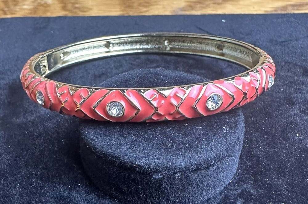 Sequin Nordstrom Colorful Thin Gold Tone Enamel Hinge Bangle $25 NWOT #181
